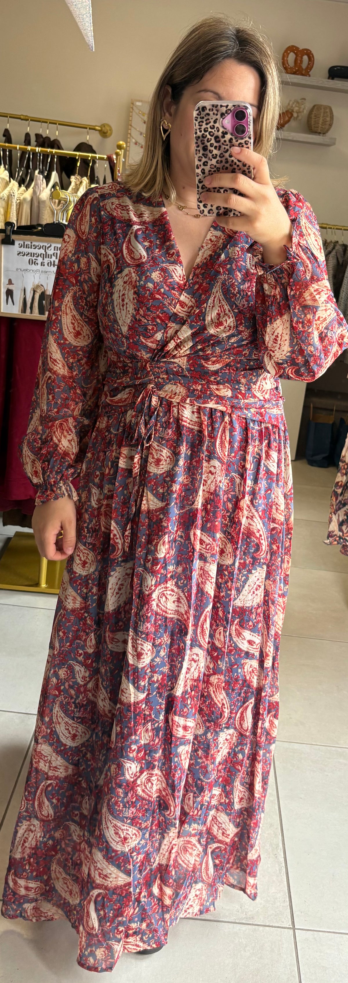 Robe longue imprimé style bandana