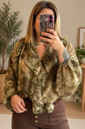 Blouse fluide imprimé kaki