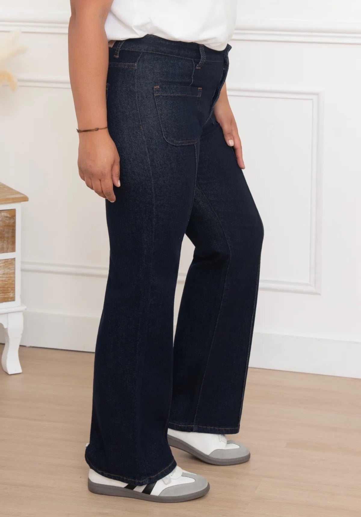 Jean wide leg bleu brut