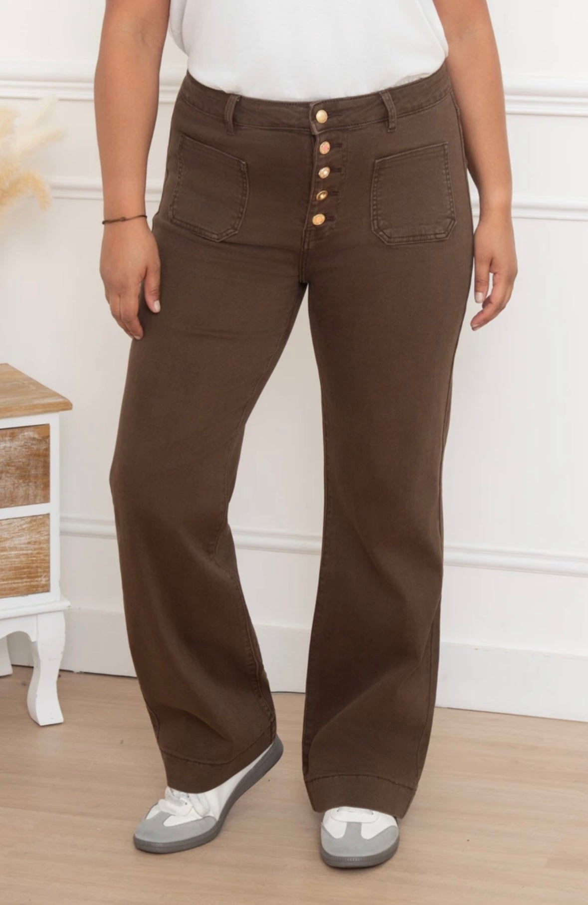 Jean wide leg chocolat