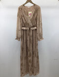 Robe longue beige/chocolat