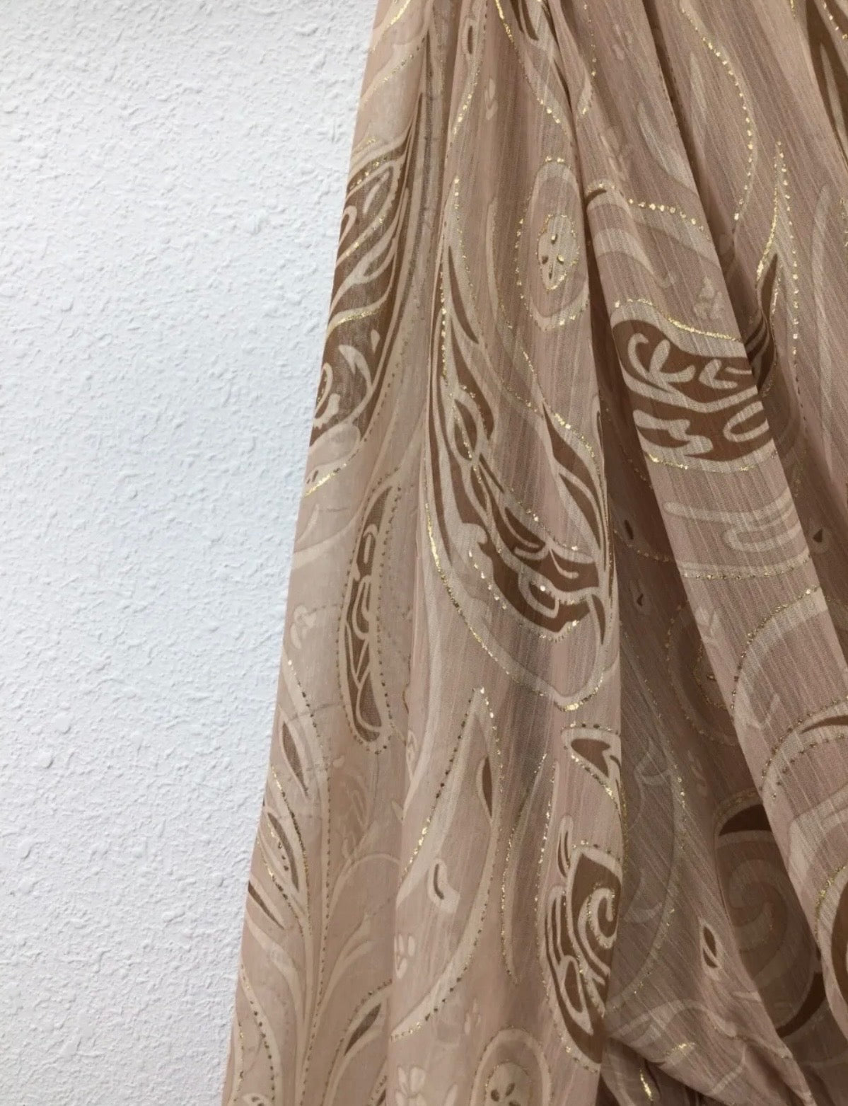 Robe longue beige/chocolat