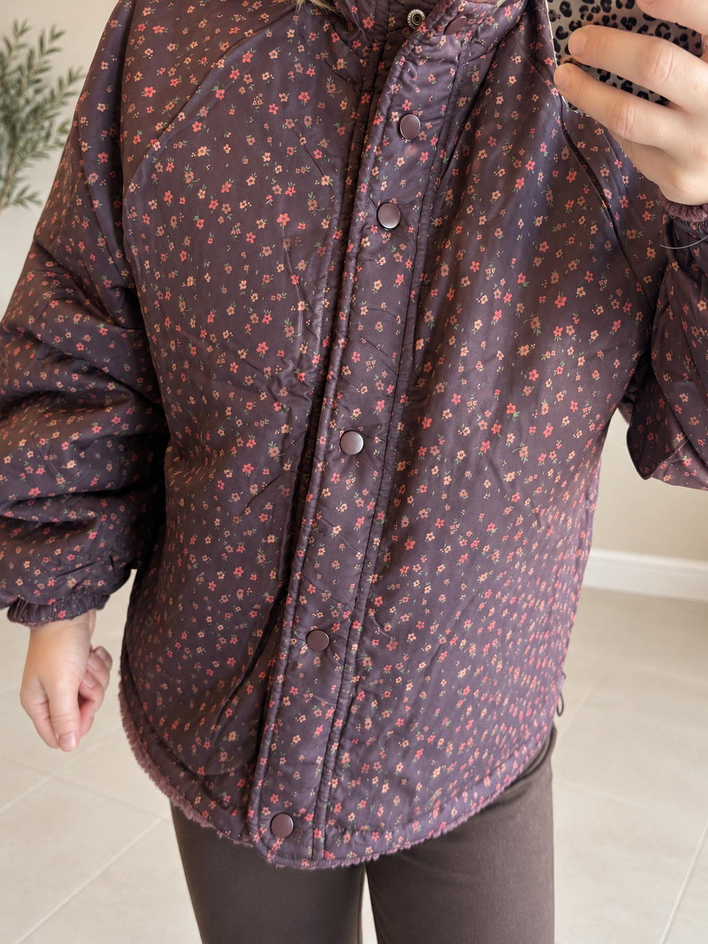 Veste polaire prune réversible Liberty