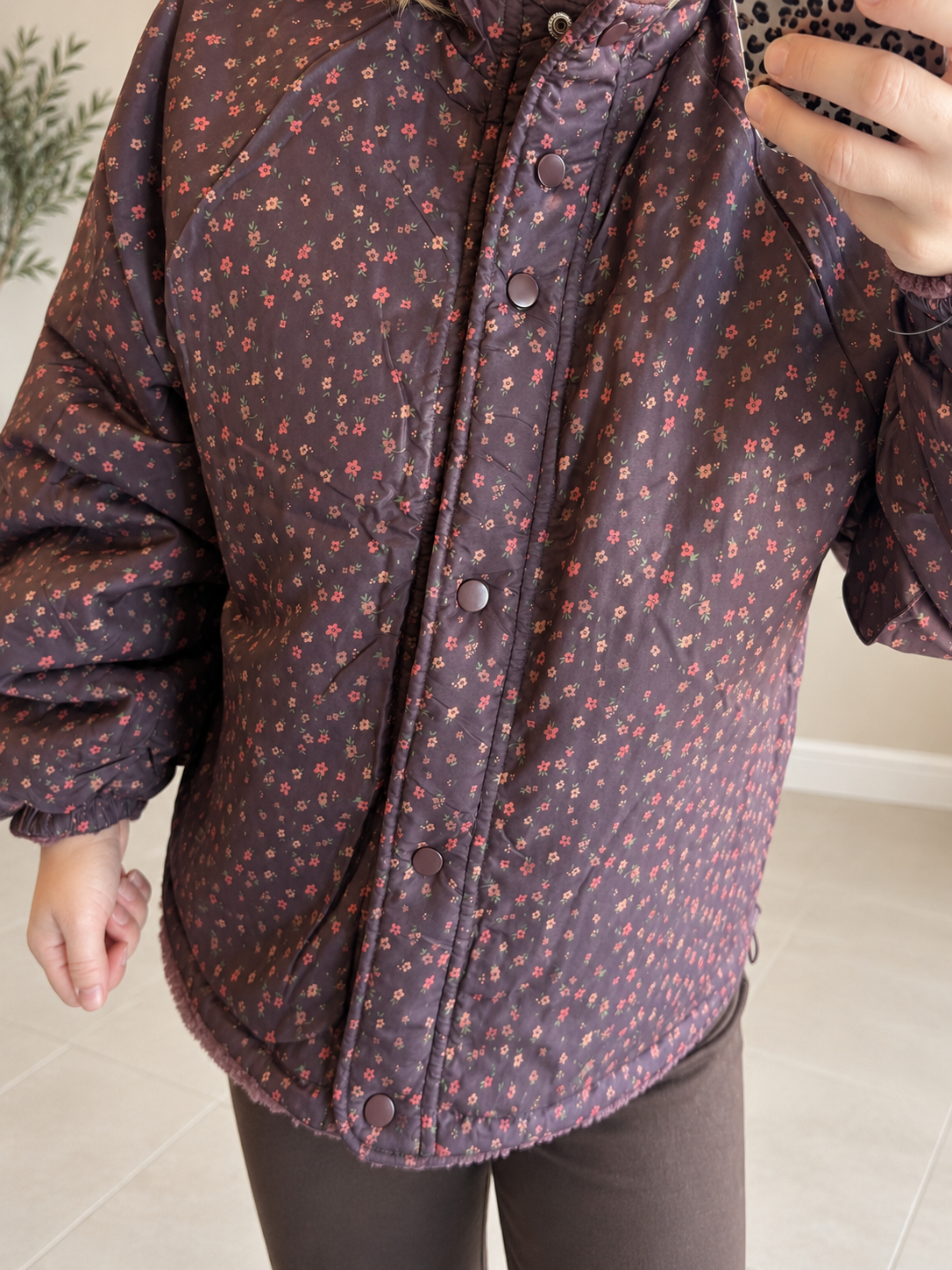 Veste polaire prune réversible Liberty