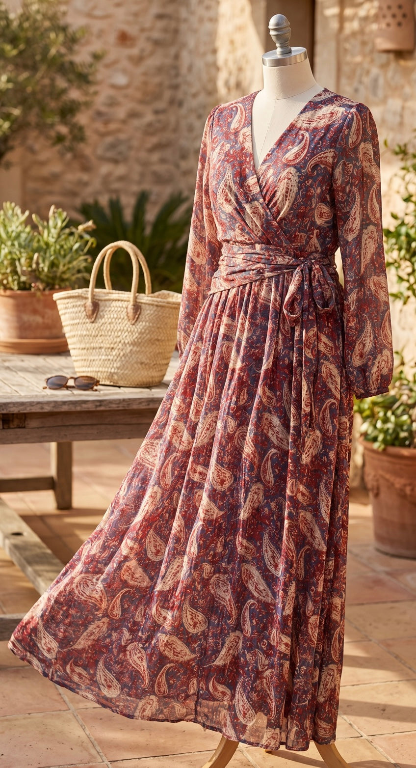 Robe longue imprimé style bandana