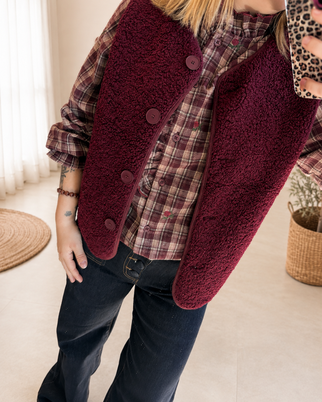 Gilet sans manches bordeaux