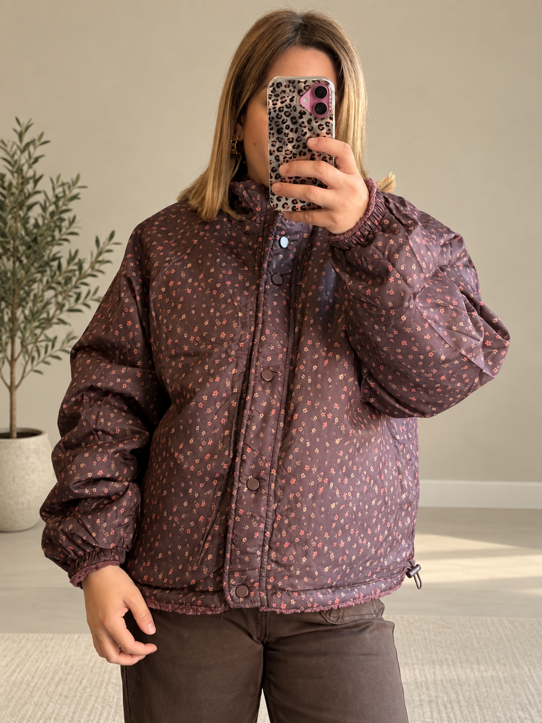 Veste polaire prune réversible Liberty