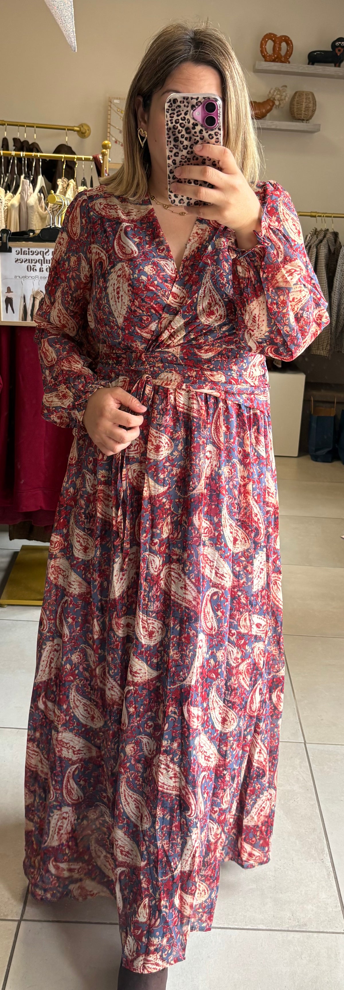 Robe longue imprimé style bandana