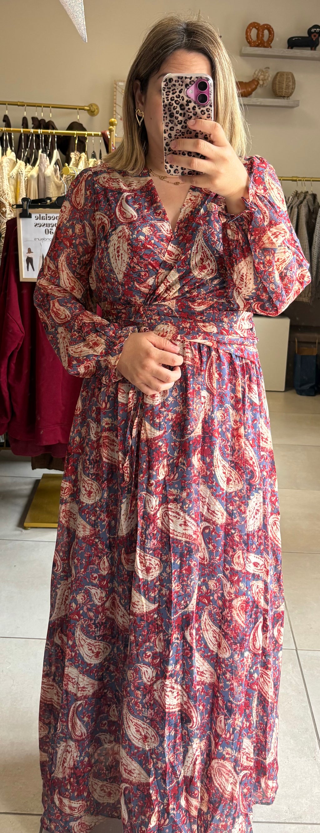 Robe longue imprimé style bandana