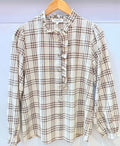 Chemise à carreaux marron & écru