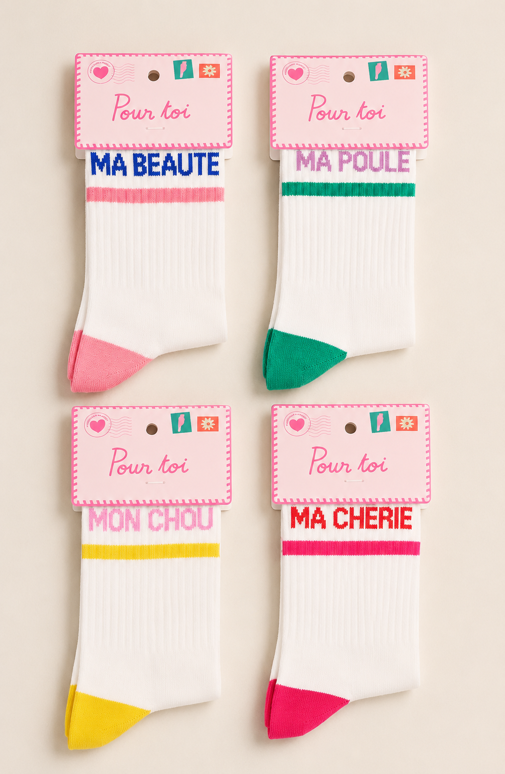 Chaussettes blanches à message
