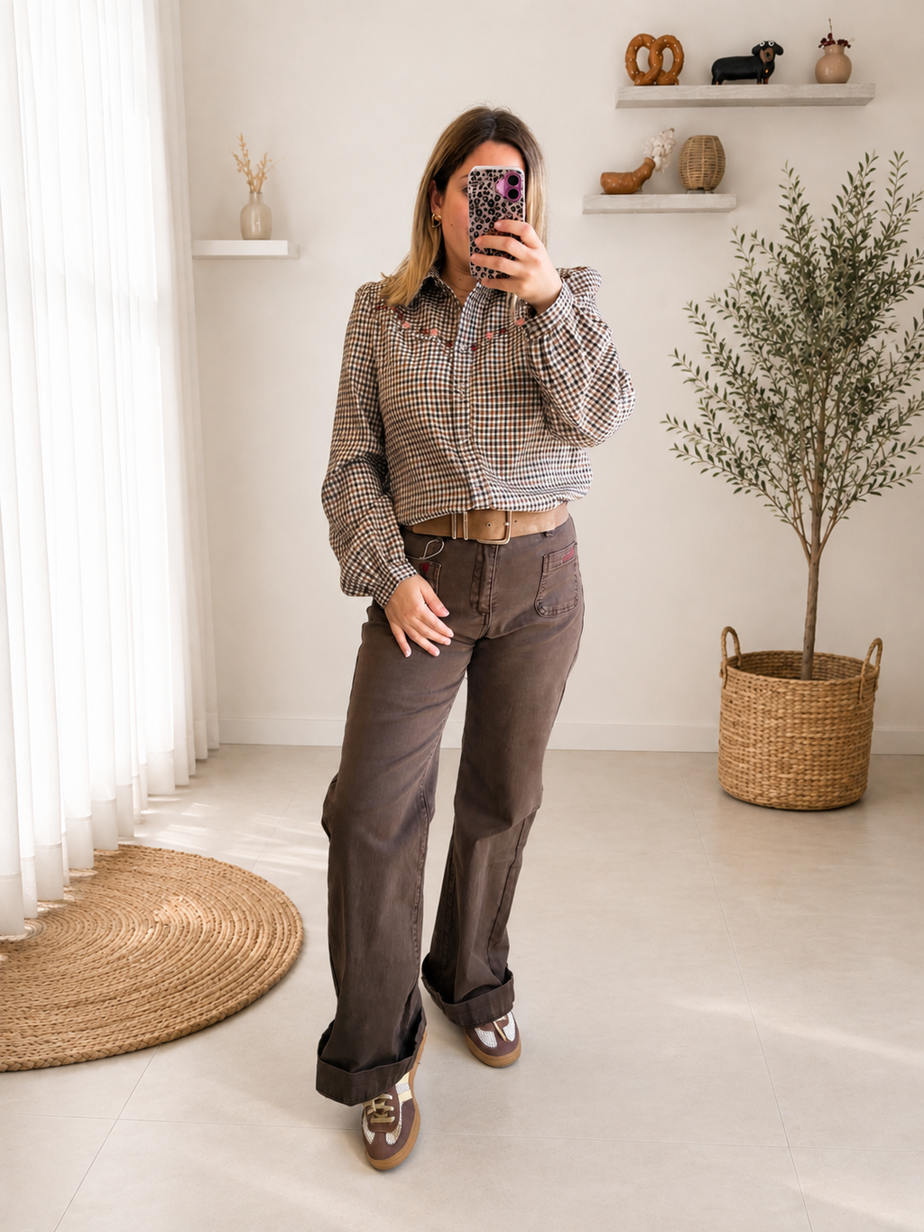 Jean wide leg chocolat