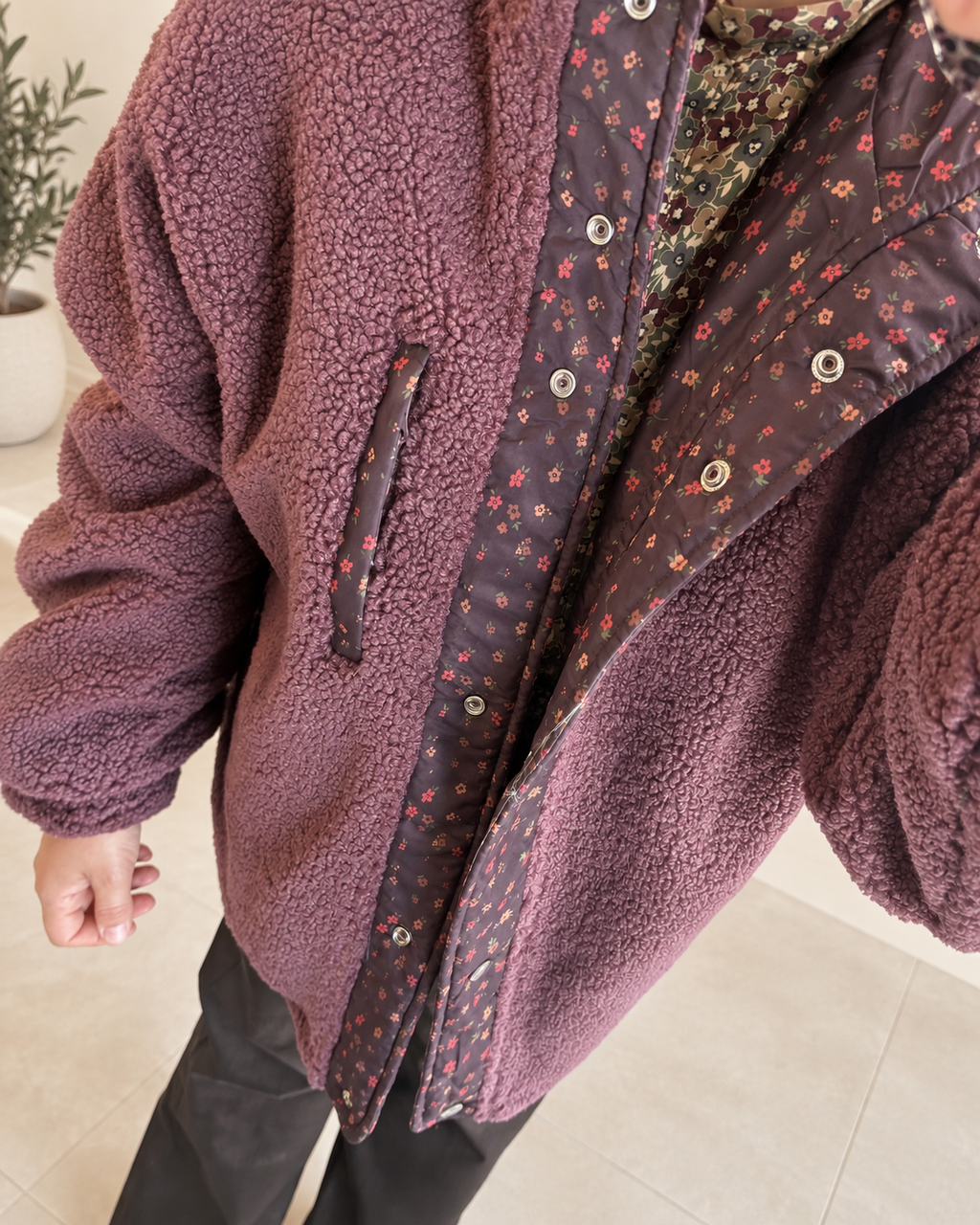 Veste polaire prune réversible Liberty