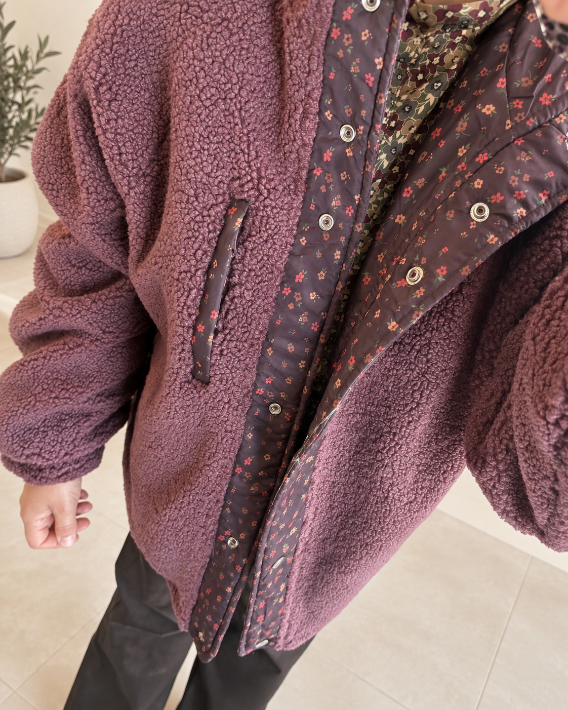 Veste polaire prune réversible Liberty