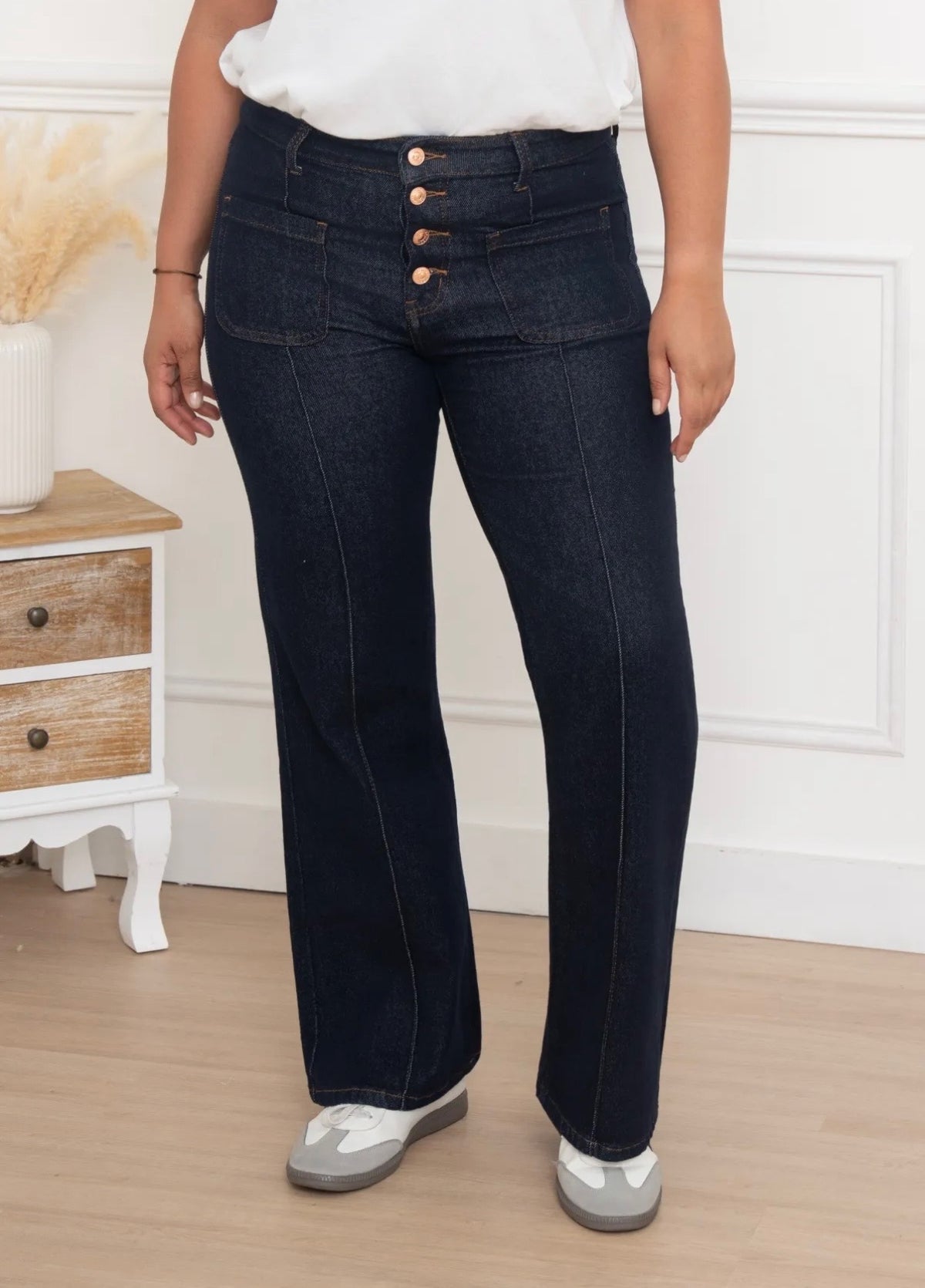 Jean wide leg bleu brut