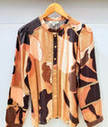 Blouse imprimé camel/marron/orangé