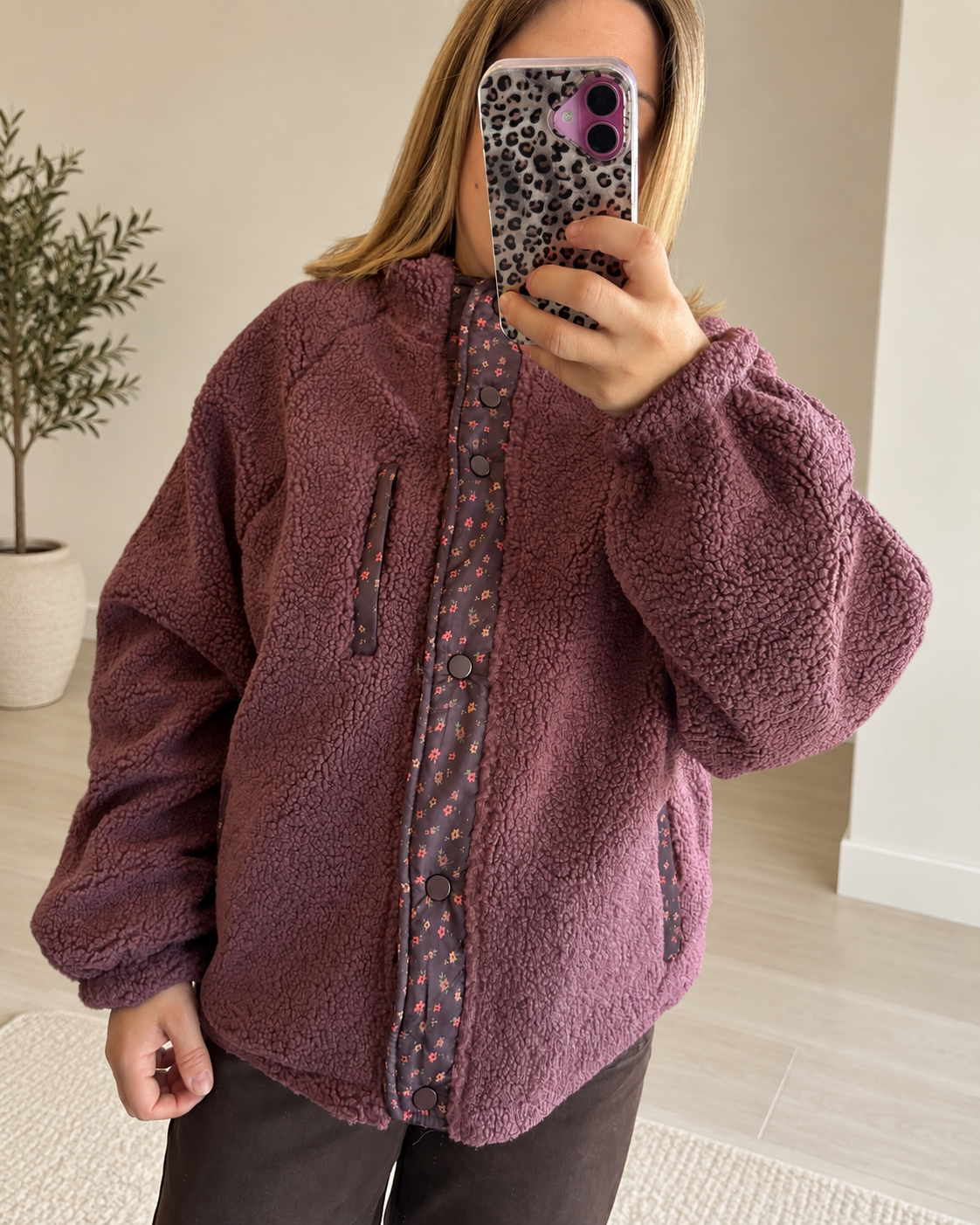 Veste polaire prune réversible Liberty
