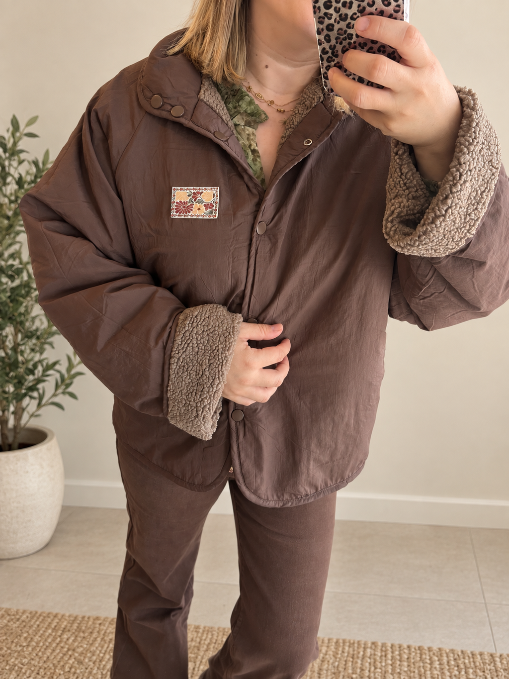 Veste réversible chocolat