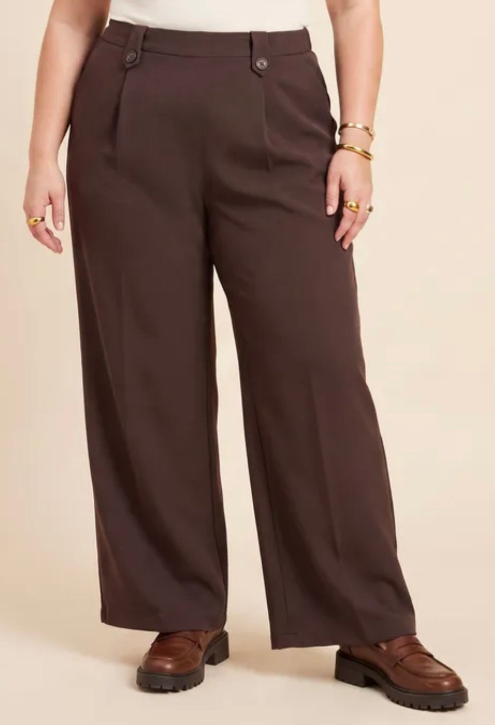 Pantalon droit chocolat