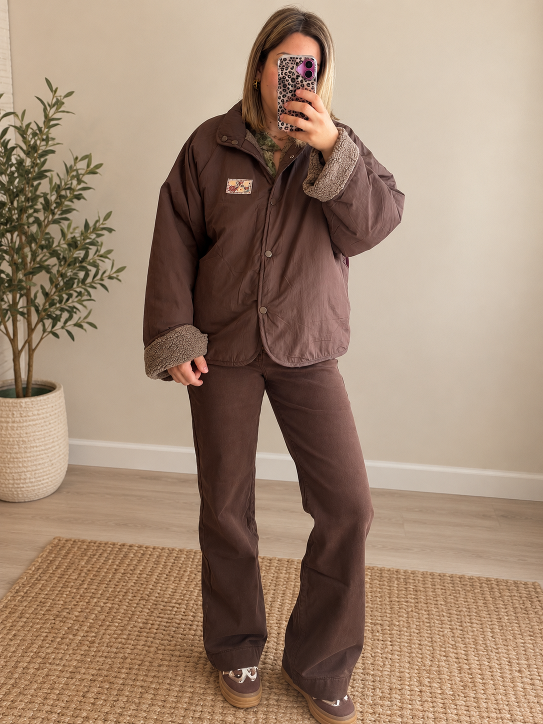Veste réversible chocolat