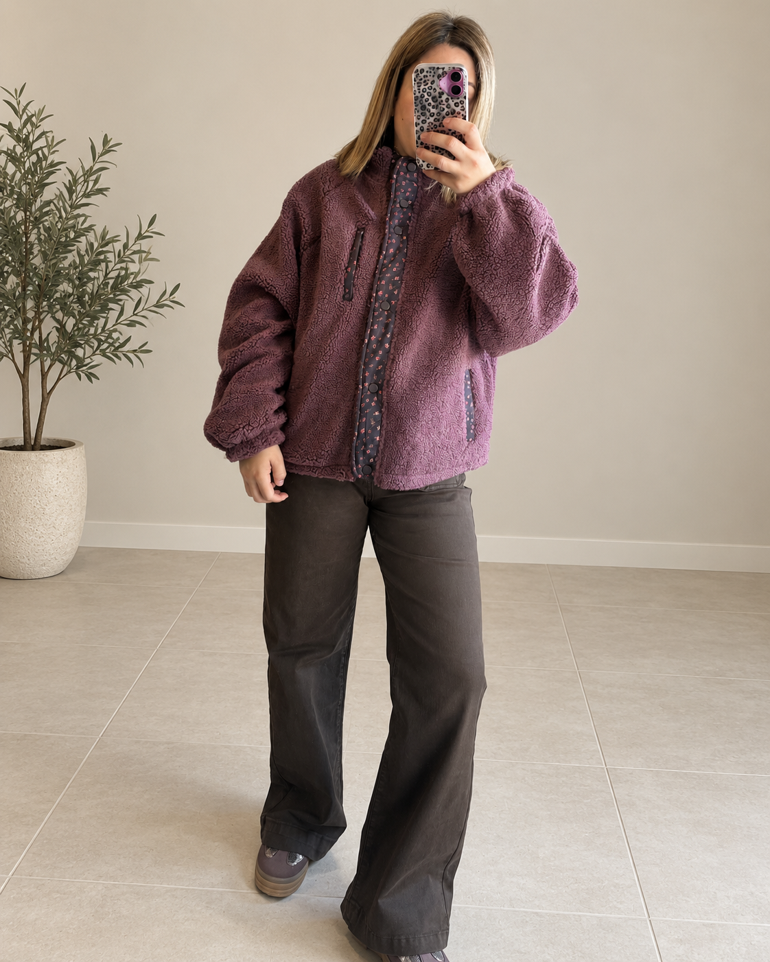 Veste polaire prune réversible Liberty