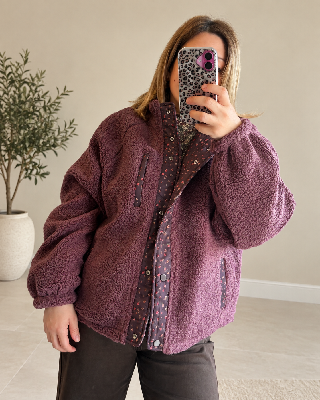 Veste polaire prune réversible Liberty
