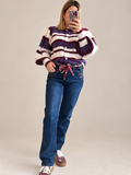Jean brut coupe droite + ceinture foulard breloques